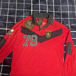 Red and Black Men's Polo Shirt